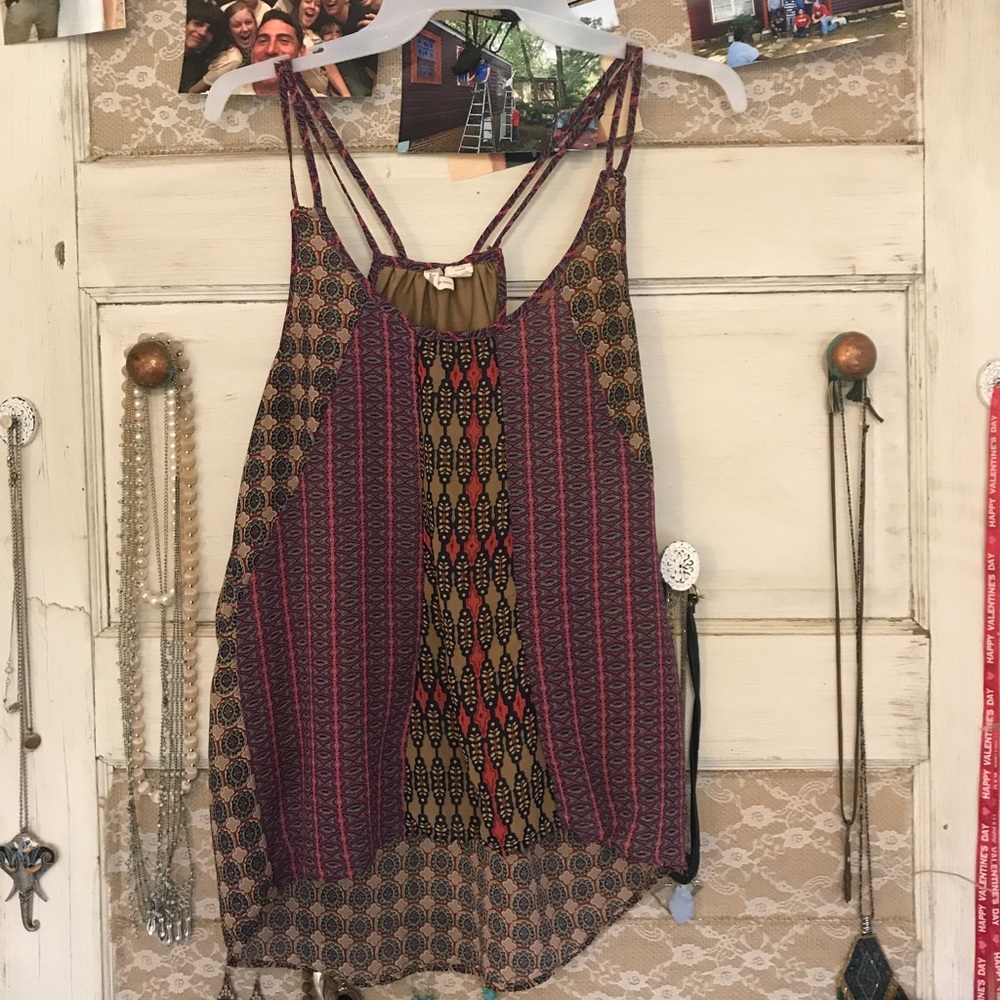 Cute summer patterned strappy tank top